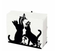 SUPERDANT Porte Serviette de Table Chat et Papillon pour Tables Chat Jouant avec un Papillon Porte Serviette Papier en Fer Noir Porte Serviettes à Thème Animalier Distributeur Serviette Papier Table