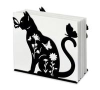 SUPERDANT Porte Serviette de Table Chat et Papillon pour Tables Porte Serviette Papier en Fer Animal Porte Serviettes Design Ajouré Porte Serviettes Fleur Distributeur Serviette Papier Table