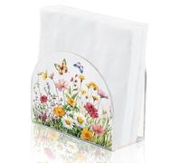 SUPERDANT Porte Serviettes en Forme de Grappes de Fleurs Porte Serviettes en Papier à Cocktail en Acrylique Distributeur Serviette Papier Table Papillon Distributeur de Mouchoirs Autonome