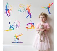 SUPERDANT Stickers Muraux de Gymnastique Autocollants Muraux de Gymnastique Rythmique Sticker Mural de Gymnastique Aquarelle Décor en Vinyle à Décoller et à Coller Autocollants Décoratifs