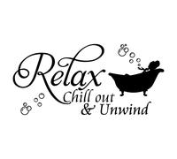 SUPERDANT Stickers Muraux pour Salle de Bain pour Se Détendre et Se Relaxer avec Lettrage Baignoire 34x58cm