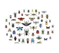 SUPERDANT Vintage Insectes Scrapbook Stickers Muraux Taxidermie Papillon Stickers Moth Beetle Sticker Libellule Sauterelle Vinyle Art Décoration Murale pour Laboratoire de Biologie Bibliothèque Enfant