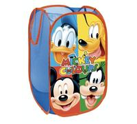 SUPERDIVER - Panier pliable Mickey, Donald, Pluto et Dingo - Licence Officielle Disney Mickey Mouse - Idéal pour ranger jouets et vêtements - 36x36x58 cm - Parfait pour les enfants.
