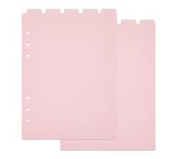 SUPERFINDINGS 10 Feuille A5 6 Trous Index Page en Plastique Givré Discbound Notebook Index Intercalaires Feuilles Rose Intercalaires Supérieurs Vierges Classeurs à Feuilles Mobiles 219x148mm