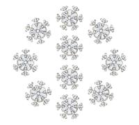 SUPERFINDINGS 10 Pièces Pinces à Cheveux de Noël Épingle Flocon Neige En 17.5mm Argent Broche Noël Élégante Accessoire Hiver Strass Épinglette Manteau Robe Châle Cadeau Fête Anniversaire Décoration