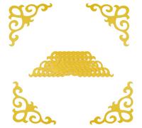 SUPERFINDINGS 12 Pièces Autocollants Muraux Dorés 10.4×2.7cm Autocollant Mural Auto-adhésif Décoration Miroir Amovible 3D en Acrylique Pour Décoration De Fond D'intérieur De Maison Et Chambre