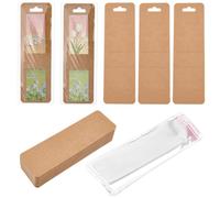 SUPERFINDINGS 130Pcs Porte-Marque-Page Résine Vierge DIY Pour Cadeau Fête | Sacs Auto-Adhésifs, Papier Kraft, 16.5×5cm, Pour Affichage, Fourniture Emballage Petit Cadeau