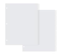 SUPERFINDINGS 2 Paquets Séparateurs en Plastique à 8 Onglets Séparateurs pour Classeur à 3 Anneaux Format Lettre Séparateur à Onglets pour Reliure Disque 28x23cm Blanc Pages de Séparateur d'Index