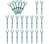 SUPERFINDINGS 24Pcs Piquet Guide Tuyau D'arrosage Supports Tuyau Jardin | Plastique résistant,Vert foncé,19.2cm,2.6cm diamètre,Pointe 0.8cm,Installation Sans Outil,Adapté Tuyau 3/4 Pouce