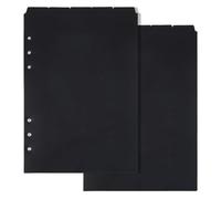 SUPERFINDINGS 2Sets 10Feuilles Intercalaires pour classeurs A5 Plastique noir Intercalaires Classeurs à 6 anneaux Intercalaires Vierges à 5 onglets Intercalaires avec onglets supérieurs pour classeurs