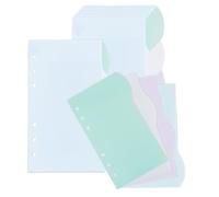 SUPERFINDINGS 40 Feuilles 10 Ensembles Intercalaires a6 À 6 Anneaux Avec 4 Onglets Diviseurs En Plastique Translucide Coloré Avec Étiquettes Pages D'Index Pour Organiseurs Agenda Cahier 17.3x10.5cm