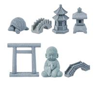 SUPERFINDINGS 7 pièces 7 Styles Mini Accessoires de Jardin Zen Méditation Bouddha Zen Garden Accessoires Mini Ornement Paysager en Pierre Miniature Fish Tank Terrarium Décorations de Bonsaï
