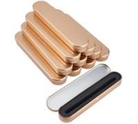 SUPERFINDINGS Boîte de Rangement 12Pcs pour Stylos à Bille Dorée 18x3.7 cm Étui à Crayon en Fer avec Mousse Coffret Collections Vide à Charnière pour Stylo à Plume Organisateur de Bijoux