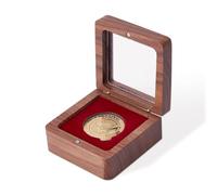SUPERFINDINGS Boîtier De Présentation en Bois pour Monnaie Simple avec Distributeur De Pièces Défi Coffret De Présation avec Velours Rouge Fente De 4cm 1.57" Porte-Monnaie avec Couvercle en Acrylique