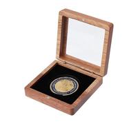 SUPERFINDINGS Coffret de Rangement pour Pièces de Monnaie en Bois Présentoir pour Pièces de Monnaie Boîte de Présentation pour Pièce de Monnaies avec Fente en Velours Noir de 5cm Porte Pièce