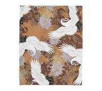 SUPERFINDINGS Housse de livre de format A5 avec grue marron - Portable et lavable - Pour ordinateur portable, planificateur et amateurs de livres - 16 x 21,5 cm