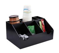 SUPERFINDINGS Organisateur de Station de Café en Bois Organisateur de Condiments Support de Dosettes de Café Supports D'Accessoires de Bar à Thé Support de Bar de Bureau 22x32.5cm / 8.7x12.8