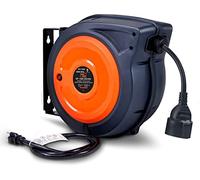 SuperHandy Enrouleurs de câble électrique rétractable 20M H05VV-F Industriel Pieds polypropylène ultra robuste commercial haut de gamme Ultra Câble flexible Etat (S3)