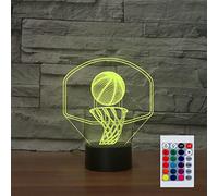 SUPERHONGJIHAO Lumière de nuit pour les enfants 3D shooting Basketball LED lampe avec contrôle à distance 16 Color Changing Xmas birthday gift pour les enfants