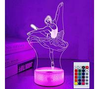 Superhongjihao Veilleuse pour enfant 3D danseuse de ballet - Lampe LED avec télécommande, 16 couleurs changeantes - Cadeau d'anniversaire ou de Noël pour enfant