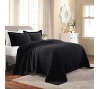 Superior Couvre-lit, Coton, Noir, Grand lit
