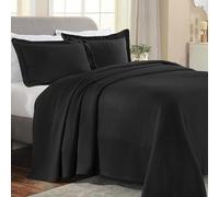 Superior Couvre-lit en Coton, Noir, lit Double
