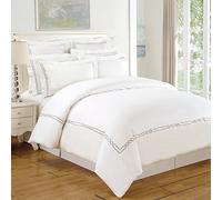 Superior Embroidery-Bedding Set MNLW Lorenz Parure brodée 100% Coton 200 Fils pour lit Simple/Double XL, 38,1 x 5,1 x 25,4 cm