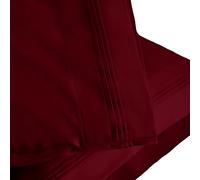 Superior - Ensemble 2 taies d'oreiller, 51 x 76 cm, Coton Premium à 1000 Fils au Pouce carré, Couche Simple, uni, Bordeaux