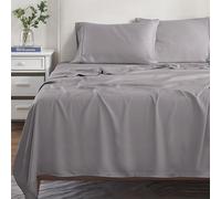 Superior - Ensemble de draps, 152 x 203 cm, uni 100% Modal de hêtre, Couche Simple, 300 Fils au Pouce carré, Gris,
