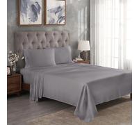 Superior - Ensemble de draps de Lits uni 198 x 203 cm, 100% Modal de hêtre, Couche Simple, 300 Fils au Pouce carré, Gris