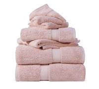 Superior - Ensemble de Serviettes, 6 pièces, Coton supérieur de 900 grammes, Rose de thé