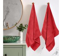 Superior - Ensemble de Serviettes de Bain, 2 pièces, Coton supérieur de 900 grammes, Rouge
