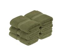Superior - Ensemble de Serviettes Visage, 6 pièces, Coton supérieur de 900 grammes, Vert forêt