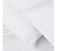 Superior - Ensemble de taies d'oreiller, 51 x 102 cm, uni, Coton, Couche Simple, 650 Fils au Pouce carré Blanc, 2 pièces