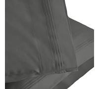 Superior - Ensemble de taies d'oreiller, 51 x 102 cm, uni, Coton Premium, Couche Simple, 1000 Fils au Pouce carré Gris, 2 pièces