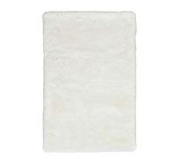 Superior Lot de 2 couvre-lits en fausse fourrure d'agneau douce et moelleuse Motif flokati en fourrure synthétique unie pour chambre d'enfant, chambre à coucher, tapis de lit Blanc 2 x 90 x 140 cm