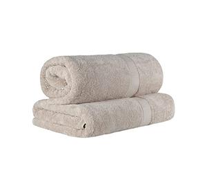 Superior Lot de 2 draps de Bain en Coton égyptien, 86,4 x 172,7 cm, 800 g/m², Couleur Pierre