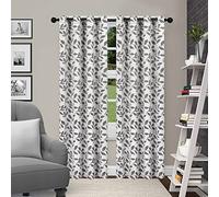 Superior Lot de 2 Rideaux occultants à Isolation Thermique avec œillets et Motif Feuilles en Jacquard pour Chambre, Disponible en 4 Longueurs, Gris, 132,1 x 213,4 cm chacun