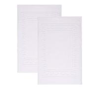 Superior Lot de 2 Tapis de Bain de qualité hôtelière et Spa - 100% Coton peigné de qualité supérieure - Durable et Lavable - Blanc - 55,9 x 88,9 cm