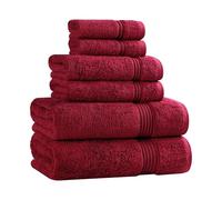 Superior Lot de 6 Serviettes en Coton Bordeaux