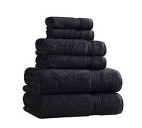Superior Lot de 6 Serviettes en Coton Noir