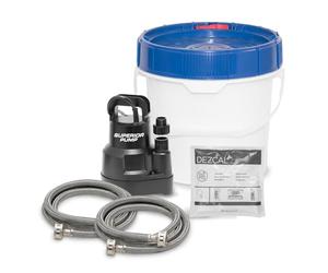 Superior Pump 91660 Kit de pompe de détartrage sans réservoir pour chauffe-eau avec solution de détartrage non toxique, 10 litres, Deluxe