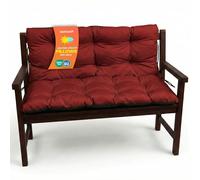 SuperKissen24. Coussin Dossier pour Banc de Jardin Canapé - 100x50 cm et Appui 100x60 - Intérieur/Extérieur - imperméable - Rouge foncé