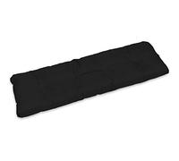 SuperKissen24. Coussin Dossier pour Banc de Jardin Canapé - 120x38 cm - Intérieur/Extérieur - imperméable - Noir