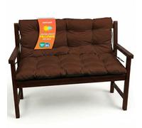 SuperKissen24. Coussin Dossier pour Banc de Jardin Canapé - 120x50 cm et Appui 120x60 - Intérieur/Extérieur - imperméable - Marron