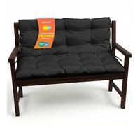 SuperKissen24. Coussin Dossier pour Banc de Jardin Canapé - 140x50 cm et Appui 140x60 - Intérieur/Extérieur - imperméable - Noir