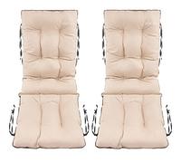 SuperKissen24. Coussin Dossier pour Chaise Longue, Siège, Banc de Jardin, Canapé - Lot de 2 48x48x75 cm - Bain de Soleil - Intérieur/Extérieur - Imperméable - Lin Beige