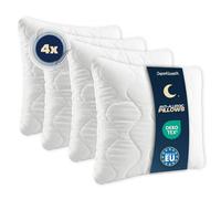 SuperKissen24. Lot de 4 Oreillers en Microfibre 40x40 cm avec Garnissage Fibre Polyester - Hypoallergenique Oreillers Dodo - Coussin de Canapé Decoratif - Good Sleep Blanc