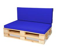 SuperKissen24. Matelas Coussin Dossier pour Palette Canapé 120x80 cm et Appui 120x40 - Intérieur/Extérieur - imperméable - Mousse - Bleuet