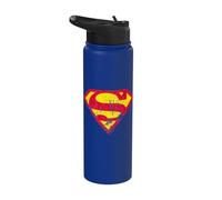 Superman Classic Logo Distressed Stainless Steel Insulated Water Bottle